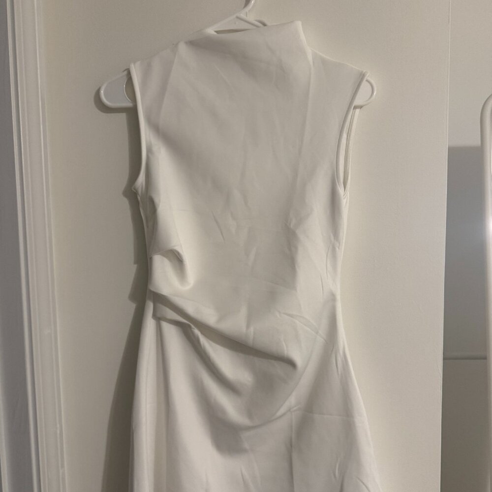 White High Neck Mini Dress